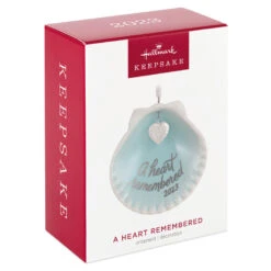 Hallmark A Heart Remembered 2023 Porcelain Ornament -Hallmark Sales Store A Heart Remembered Seashell Keepsake Ornament 1799QHX3037 04