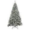 National Tree Company 7.5 Feet Pre-lit Artificial Frosted Bonnyville Spruce Hinged Tree, 700 Clear Lights- UL