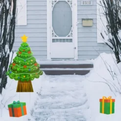 Christmas Tree Design Outdoor Yard Signs 22in -Hallmark Sales Store Christmas Tree Yard Sign 7 result 600x600 1