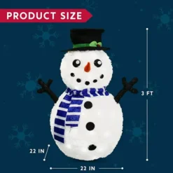 3ft 100 LED Collapsible Snowman Yard Decoration Lighted 13 3ft 100 LED Collapsible Snowman Yard Decoration Lighted -Hallmark Sales Store Collapsible Snowman LED Yard Light 3ft 1 600x600 1