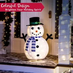 3ft 100 LED Collapsible Snowman Yard Decoration Lighted 11 3ft 100 LED Collapsible Snowman Yard Decoration Lighted -Hallmark Sales Store Collapsible Snowman LED Yard Light 3ft 4 600x600 1