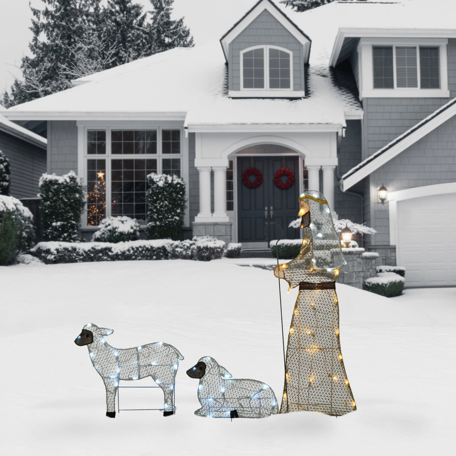 National Tree Company LED Shepherd With Sheep Decoration 3 National Tree Company LED Shepherd With Sheep Decoration - Image 2