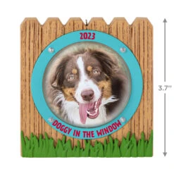 Hallmark Doggy In The Window 2023 Photo Frame Ornament 10 Hallmark Doggy In The Window 2023 Photo Frame Ornament -Hallmark Sales Store Doggy in Window Fence Picture Frame Keepsake Ornament 1599QGO2599 03