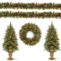 National Tree Company Pre-Lit Frosted Berry Assortment
