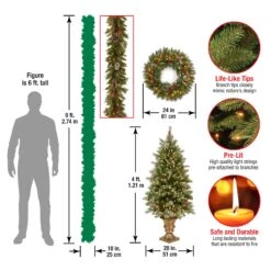 National Tree Company Pre-Lit Frosted Berry Assortment -Hallmark Sales Store FRB7 ASST 2 Dim