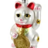Cody Foster 4.25" White Lucky Cat Glass Christmas Ornament GO-2781-W -Hallmark Sales Store GO 2781 W 1 08727.1691696082