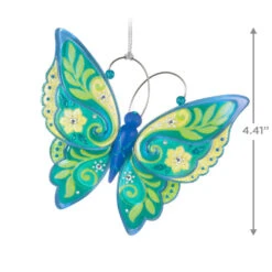 Hallmark Brilliant Butterflies Special Edition Ornament -Hallmark Sales Store Green and Blue Butterfly Keepsake Ornament 1999QGO2799 03