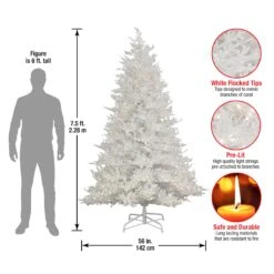 National Tree Company HGTV Home Collection Pre-Lit Christmas By The Sea Coral Artificial Tree With Artificial Tree Stand Pre-Strung With Warm White LED Lights , Plug In, HGTV Home Collection, Coral, 7.5ft -Hallmark Sales Store HO76 YL52 75 Dim