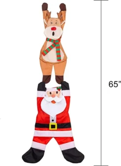 Hanging Santa Claus With Reindeer Decoration 65in -Hallmark Sales Store Hanging Santa Claus with Reindeer 65in 1 600x824 1