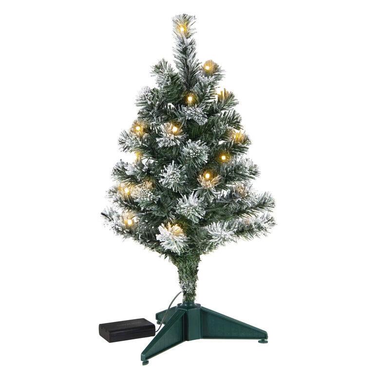 Hallmark Mini Flocked Pre-Lit Christmas Tree, 18.75" 5 Hallmark Mini Flocked Pre-Lit Christmas Tree, 18.75" - Image 3