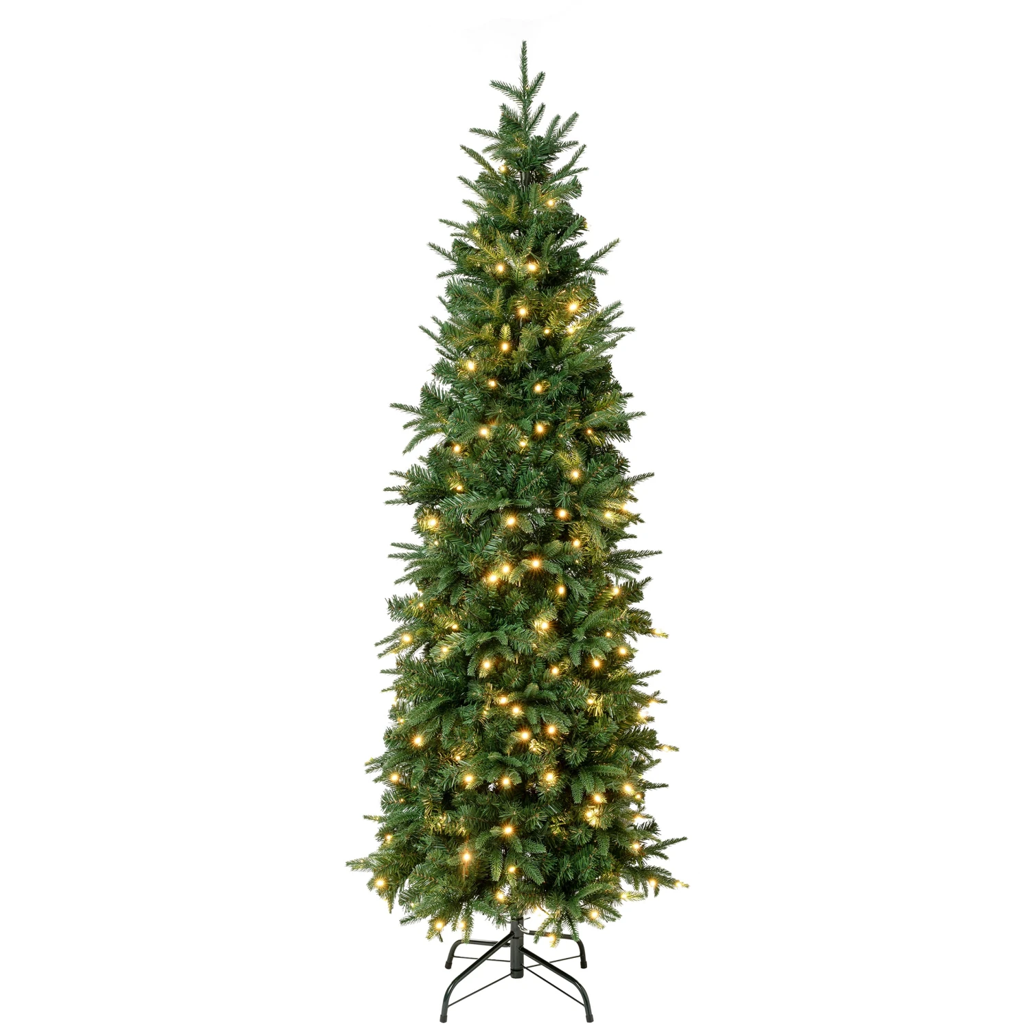 National Tree Company First Traditions Pre-Lit Duxbury Slim Christmas Tree With Hinged Branches, Warm White LED Lights, Plug In, 6 Ft 3 National Tree Company First Traditions Pre-Lit Duxbury Slim Christmas Tree With Hinged Branches, Warm White LED Lights, Plug In, 6 Ft