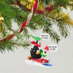 Hallmark What Did You Call Me? Ornament -Hallmark Sales Store Penguins Sledding Keepsake Ornament 2099QGO2867 02