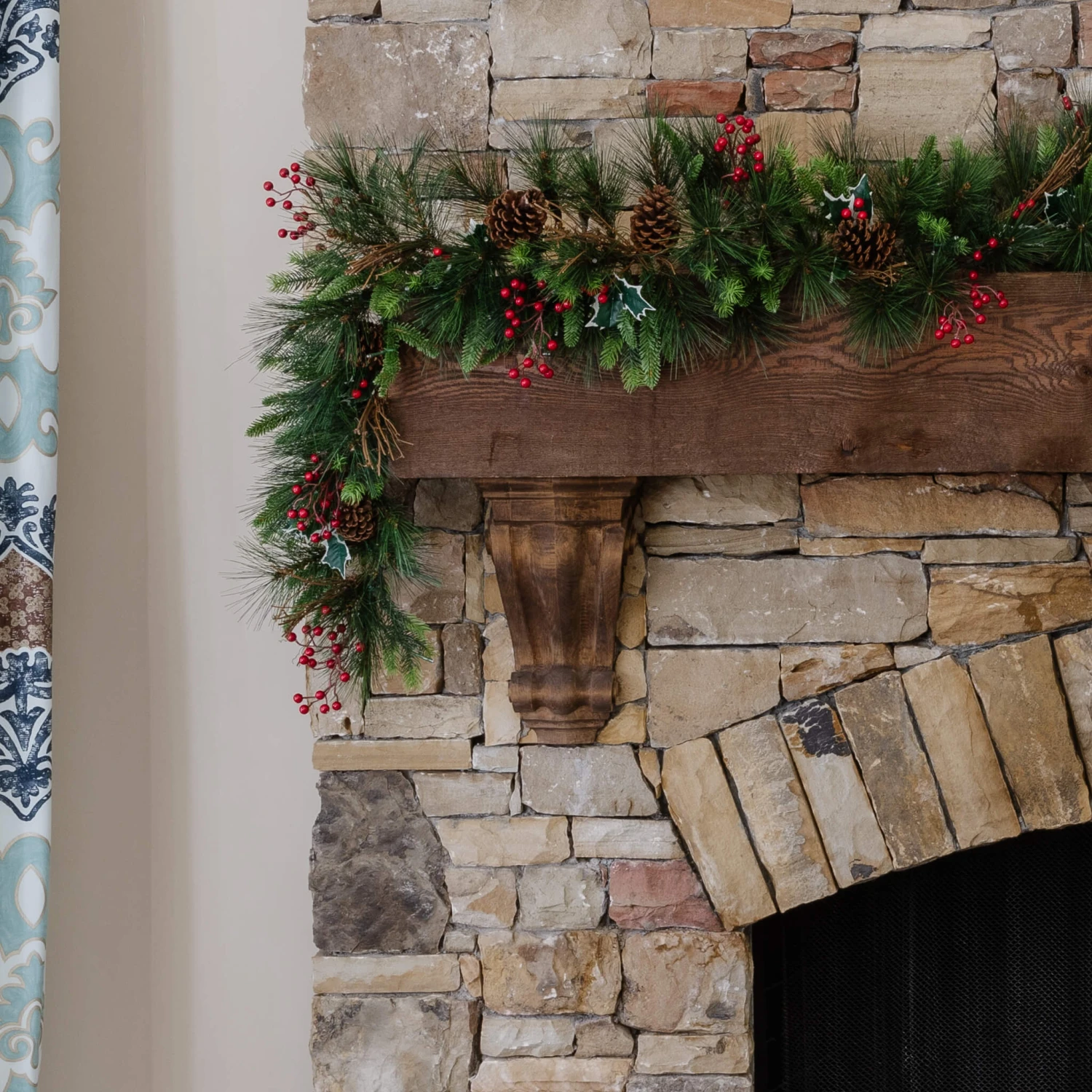 King Of Christmas 6' X 12" Redwood Garland With 70 Warm White LED Lights (Battery Operated) 2 King Of Christmas 6' X 12" Redwood Garland With 70 Warm White LED Lights (Battery Operated)