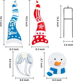 2pcs Snowman And Gnome Metal Christmas Yard Signs With Stake -Hallmark Sales Store Snowman and Gnome Yard Sign 6 result 600x660 1