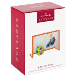 Hallmark Soccer Star 2023 Ornament -Hallmark Sales Store Soccer Goal Shoes and Ball Keepsake Ornament 1399QGO2689 04
