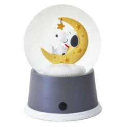 Hallmark Peanuts® Snoopy Sweet Dreams Snow Globe With Light 6 Hallmark Peanuts® Snoopy Sweet Dreams Snow Globe With Light -Hallmark Sales Store Sweet Dreams Snoopy on Yellow Moon Water Globe 1BBY4760 03