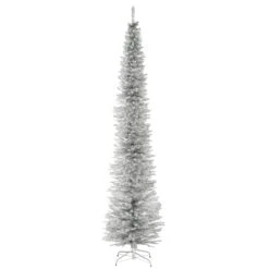 National Tree Company Artificial Christmas Tree, Silver Tinsel, Includes Stand, 9 Feet
