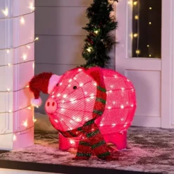 80 LED Tinsel Pig Outdoor Yard Lights 21in 11 80 LED Tinsel Pig Outdoor Yard Lights 21in -Hallmark Sales Store Tinsel Pig LED Yard Light 21in 3 600x600 1