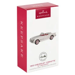 Hallmark 1953 Chevrolet® Corvette® 70th Anniversary 2023 Metal Ornament -Hallmark Sales Store White and Red Corvette Car Keepsake Ornament 2199QXE3247 04