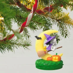 Hallmark The Peanuts® Gang Snoopy's Moonlit Mischief Musical Ornament With Light -Hallmark Sales Store Witch Snoopy on Broom Keepsake Ornament 2699QFO5319 02