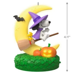 Hallmark The Peanuts® Gang Snoopy's Moonlit Mischief Musical Ornament With Light -Hallmark Sales Store Witch Snoopy on Broom Keepsake Ornament 2699QFO5319 03