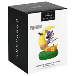 Hallmark The Peanuts® Gang Snoopy's Moonlit Mischief Musical Ornament With Light -Hallmark Sales Store Witch Snoopy on Broom Keepsake Ornament 2699QFO5319 04