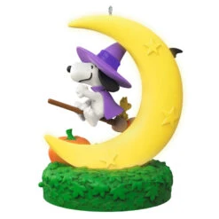 Hallmark The Peanuts® Gang Snoopy's Moonlit Mischief Musical Ornament With Light -Hallmark Sales Store Witch Snoopy on Broom Keepsake Ornament 2699QFO5319 06