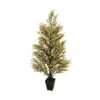 3.5' Potted Twinkle Glittered Berry Slim Artificial Christmas Tree - Unlit