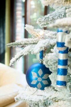 The 7ft Pre-Lit Snowy Alpine Tree Warm White -Hallmark Sales Store alpine close up 3 4