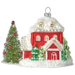 Raz 5.75" Red House Glass Christmas Ornament 4119031 -Hallmark Sales Store apideaozk 81648.1646091956