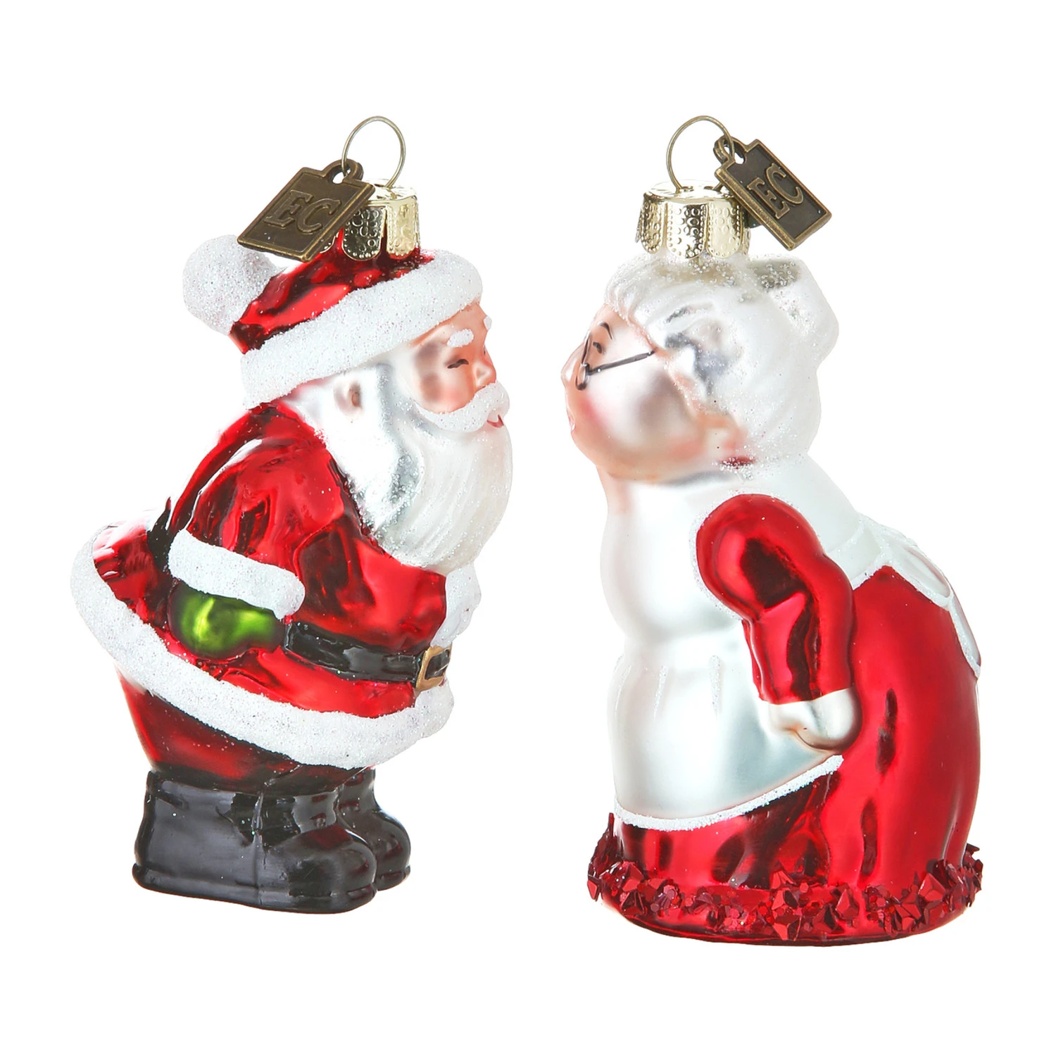 Raz 3.5" Eric Cornina Mr. And Mrs. Claus Glass Christmas Ornament 4153127 4 Raz 3.5" Eric Cornina Mr. And Mrs. Claus Glass Christmas Ornament 4153127 - Image 2