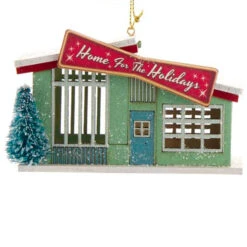Kurt Adler 4.25" Wooden Mid-Century Modern House Christmas Ornament E0482 -Hallmark Sales Store apixeaeyc 26894.1646091994