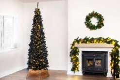 The Pre-Lit Black Italian Pencilimo Tree -Hallmark Sales Store black pencilimo prelit tree landscape