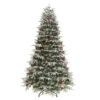 6.5' Pre-lit Flocked Halifax Fir Artificial Christmas Tree, Clear Lights