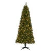 Home Accents Holiday 7.5 Ft. Pre-Lit LED Wesley Slim Spruce Quick-Set Artificial Christmas Tree With Warm White Lights-TG76M3P08L03 206771006