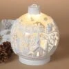 Lighted Water Lantern Snow Globe - White Santa/Sleigh