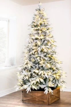 The 7ft Pre-Lit Snowy Alpine Tree Warm White -Hallmark Sales Store snowy alpine portrain unlit reduced 6